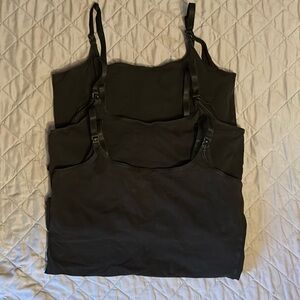H&M - MAMA 3 Pack Black Nursing Tanks